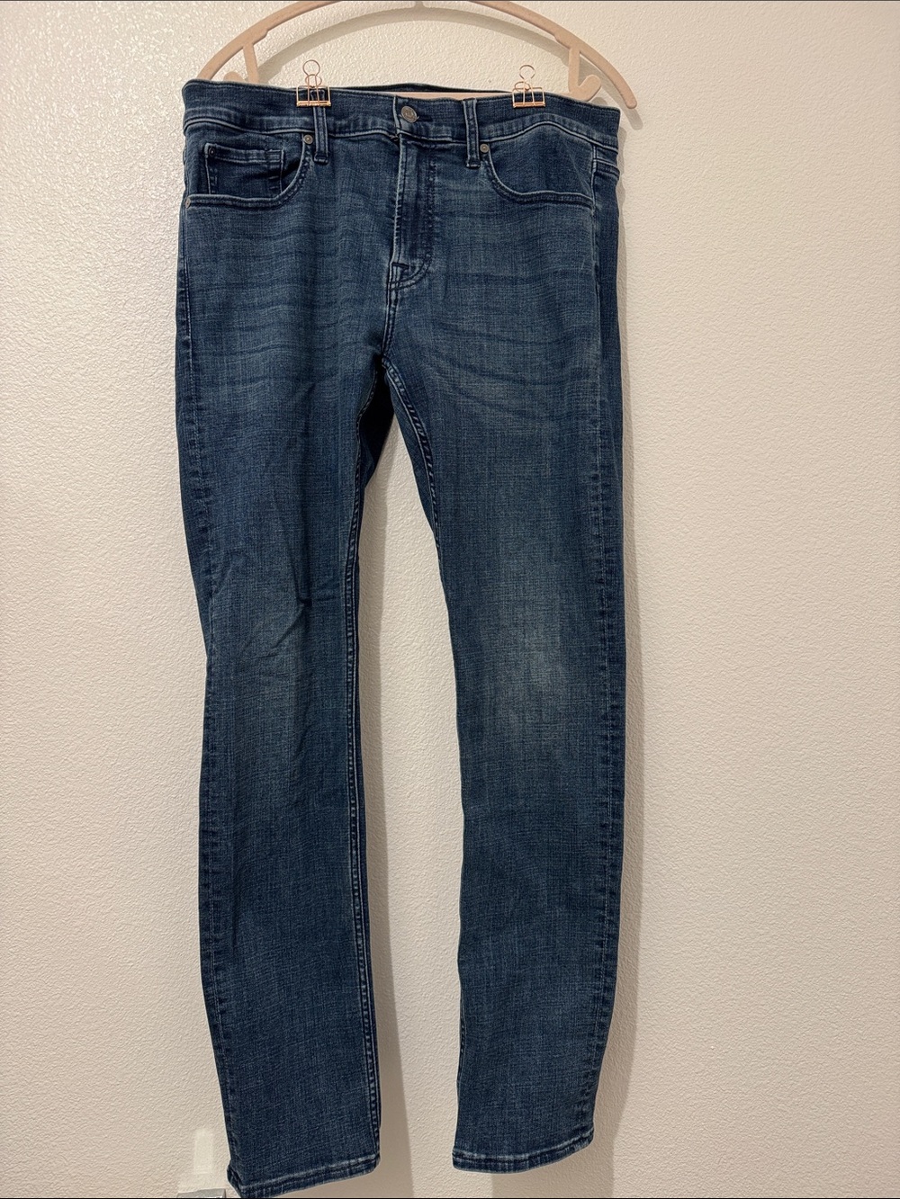 7 For All Mankind Men's Paxton Slim Straight Jeans in Dark Blue Wash